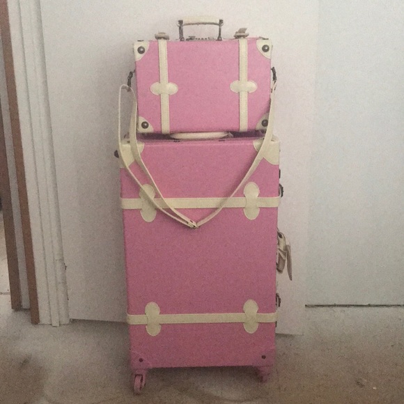 pink vintage luggage sets